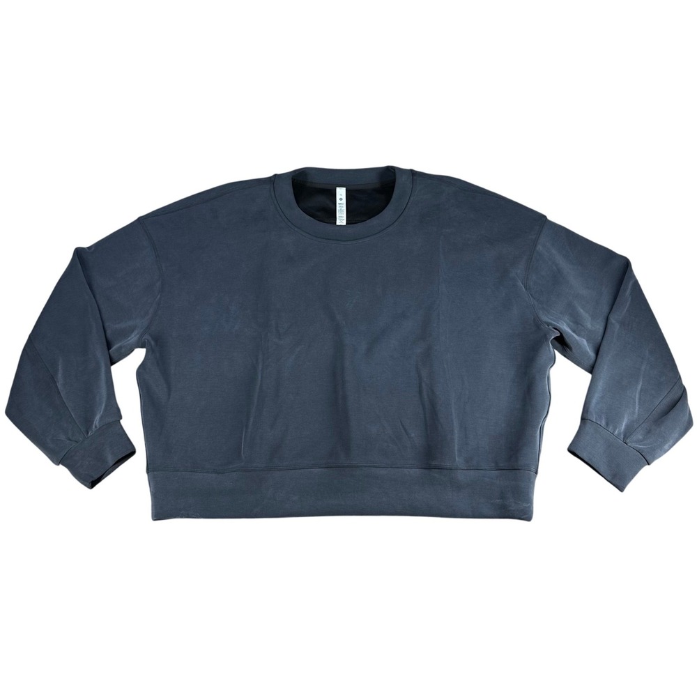 Lululemon Perfectly Oversized Cropped Crew Sweatshirt Blue 12 Modal Women